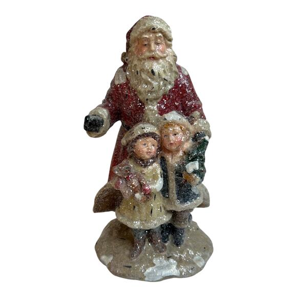 Mark Roberts Santa with Children Sugar Coated Christmas Figurine Holiday Decor - Picture 1 of 9